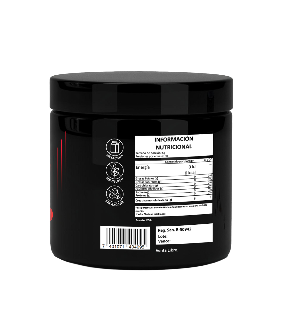Creatina Monohidratada Complex Sport - Tabla nutricional