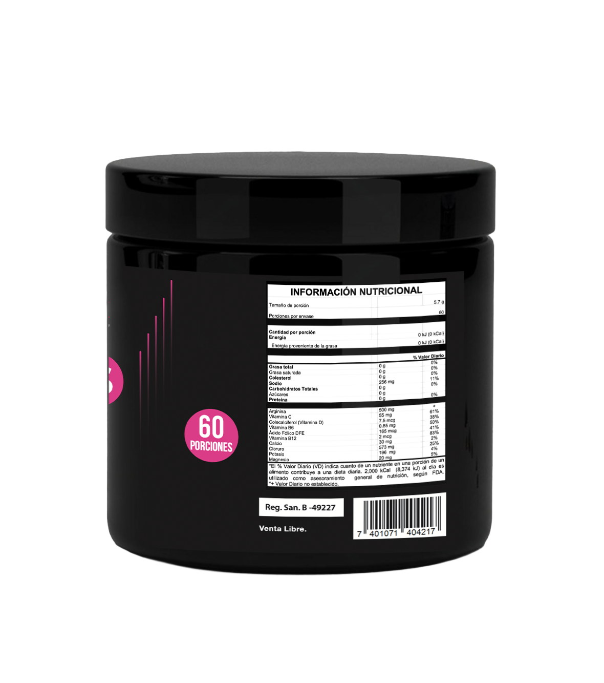 Electrolitos con Arginina Complex Sport Frutos Rojos - Tabla nutricional