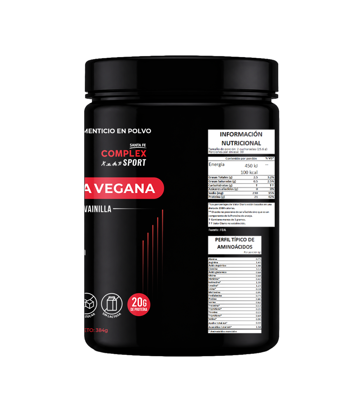 Proteina Vegana Complex Sport - Vista tres cuartos